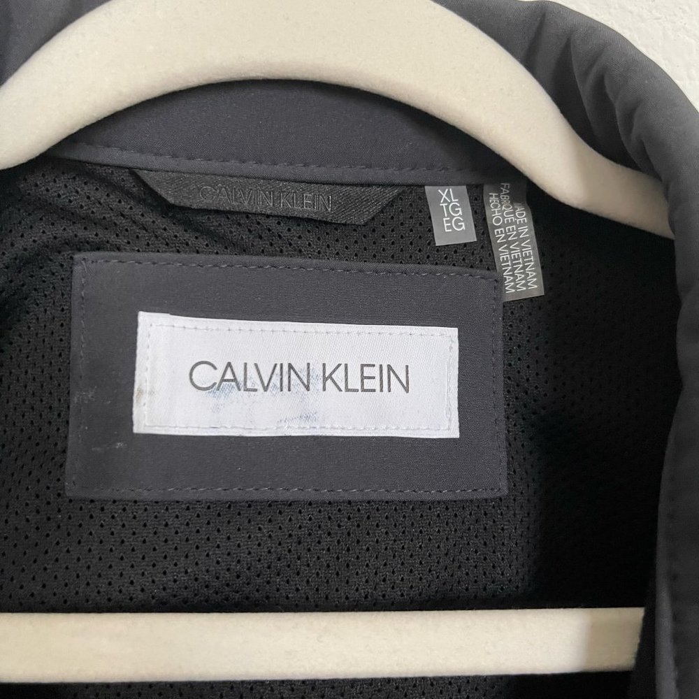 ❌SOLD❌Calvin Klein Windbreaker Water Resistant Zip Up Black Jacket Size XL - Picture 7 of 8